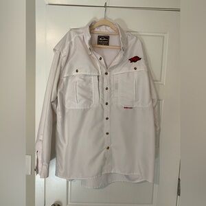 Drake Off-White Men's Shirt Jacket with Embroidered Razerback Logo